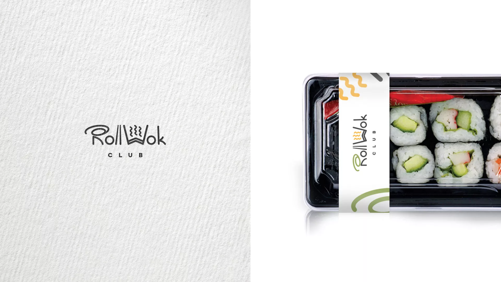 Разработка наклеек для суши-бара «Roll Wok Club» в Изобильном