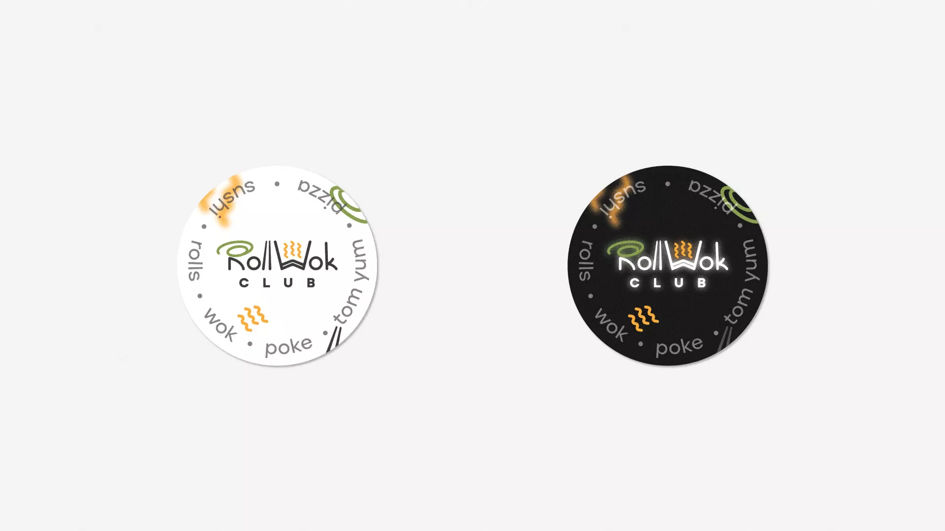Разработка наклеек для суши-бара «Roll Wok Club» в Изобильном